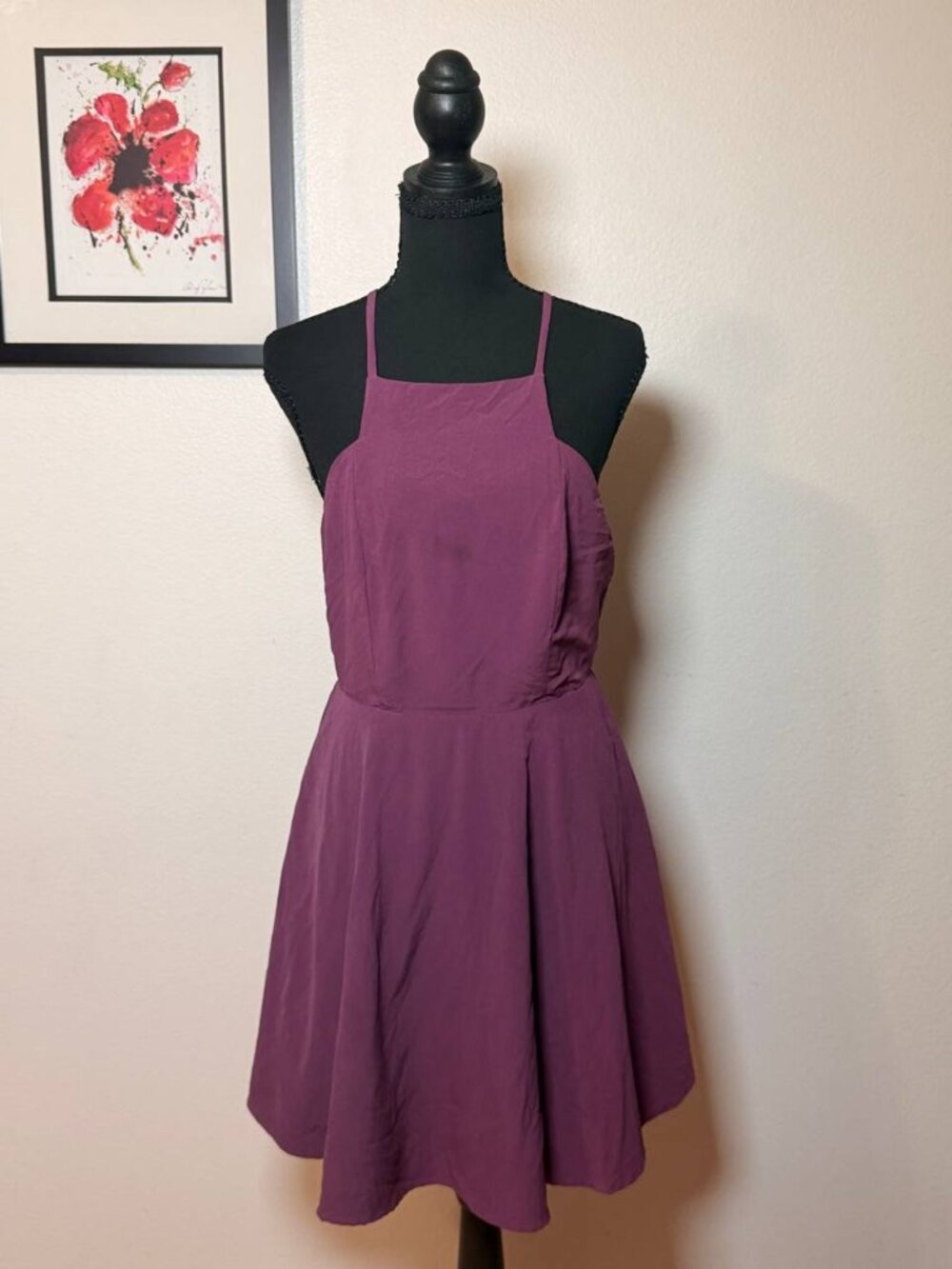Very J Whimsical Cottagecore Cutout Fit Flare Dress Romantic Boho Skater S